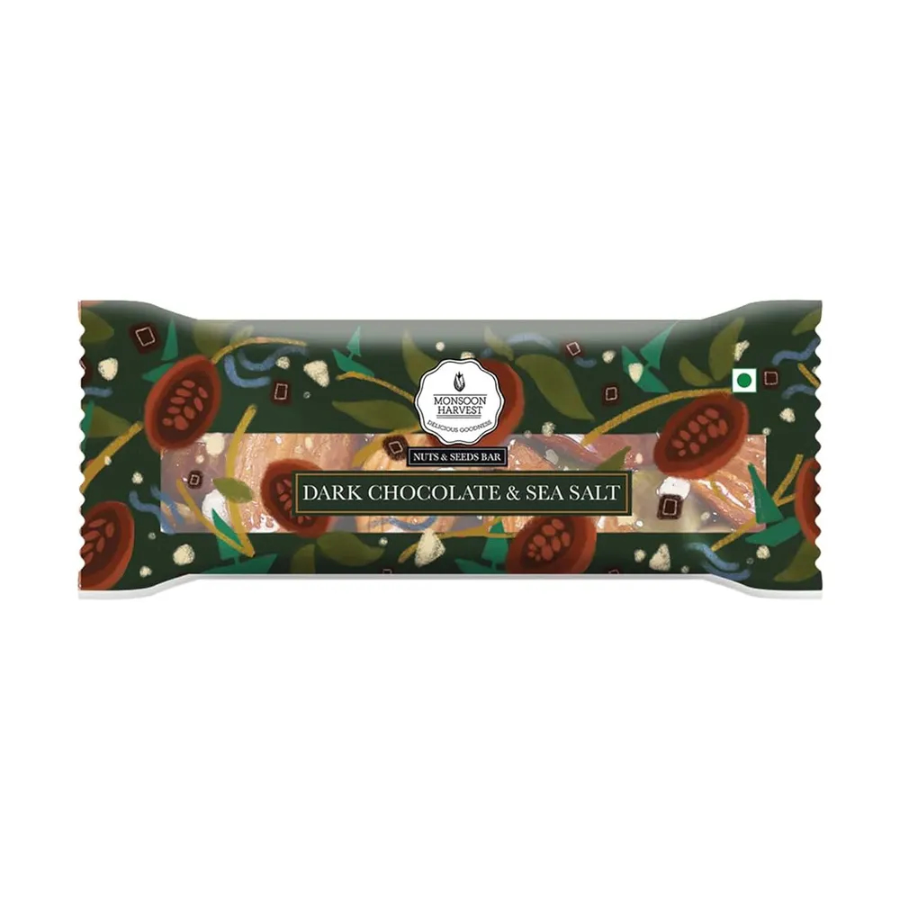 Monsoon Harvest Nuts & Seeds Bar-Dark Chocolate & Sea Salt