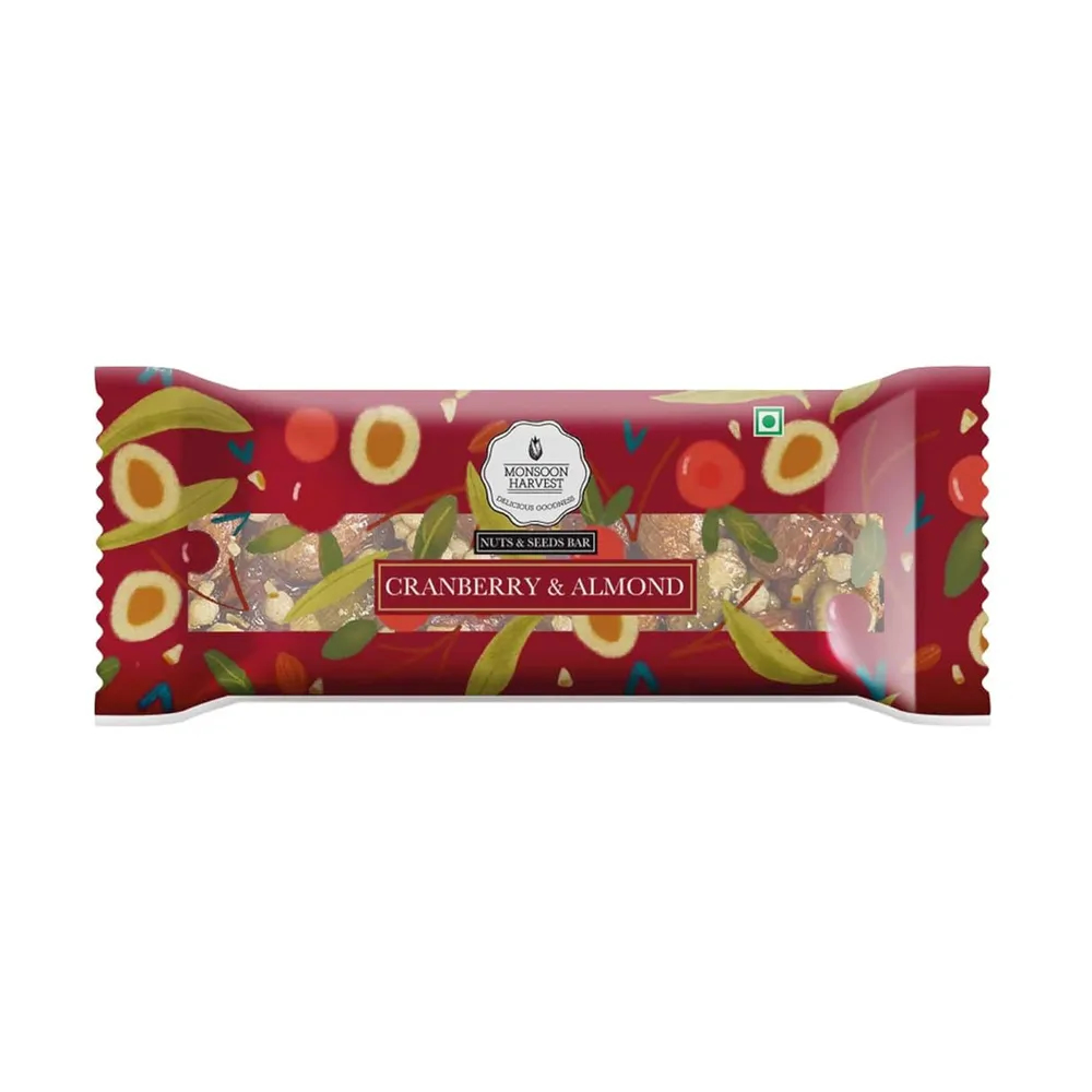 Monsoon Harvest Nuts & Seeds Bar-Cranberry Almond